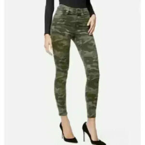 GOOD AMERICAN Good Waist Green Camo High Rise Skinny Jeans Size 8/29 stretch